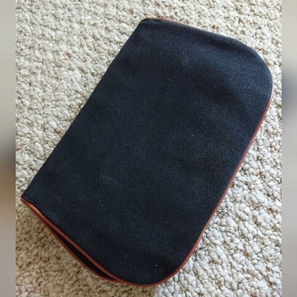Tory Burch dark blue Canvas with leather Trim Clutch - Picture 3 of 12